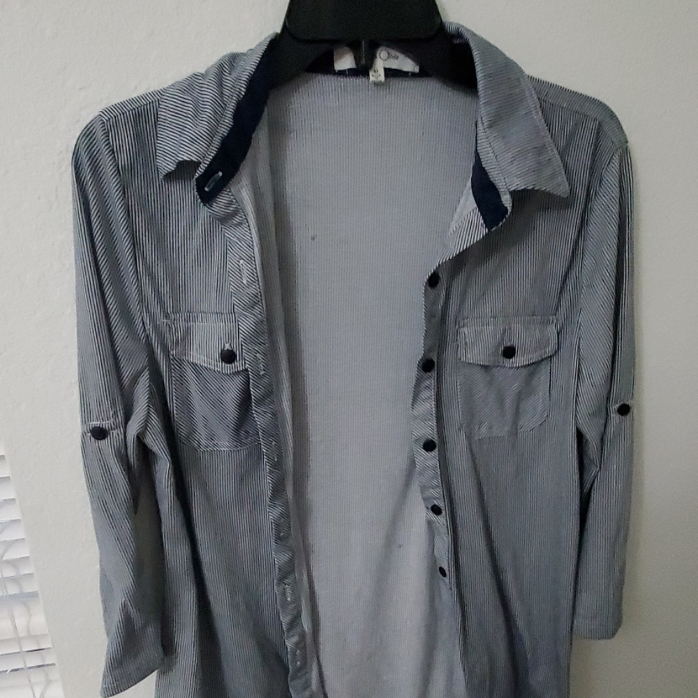 Navy blue buttoned down shirt